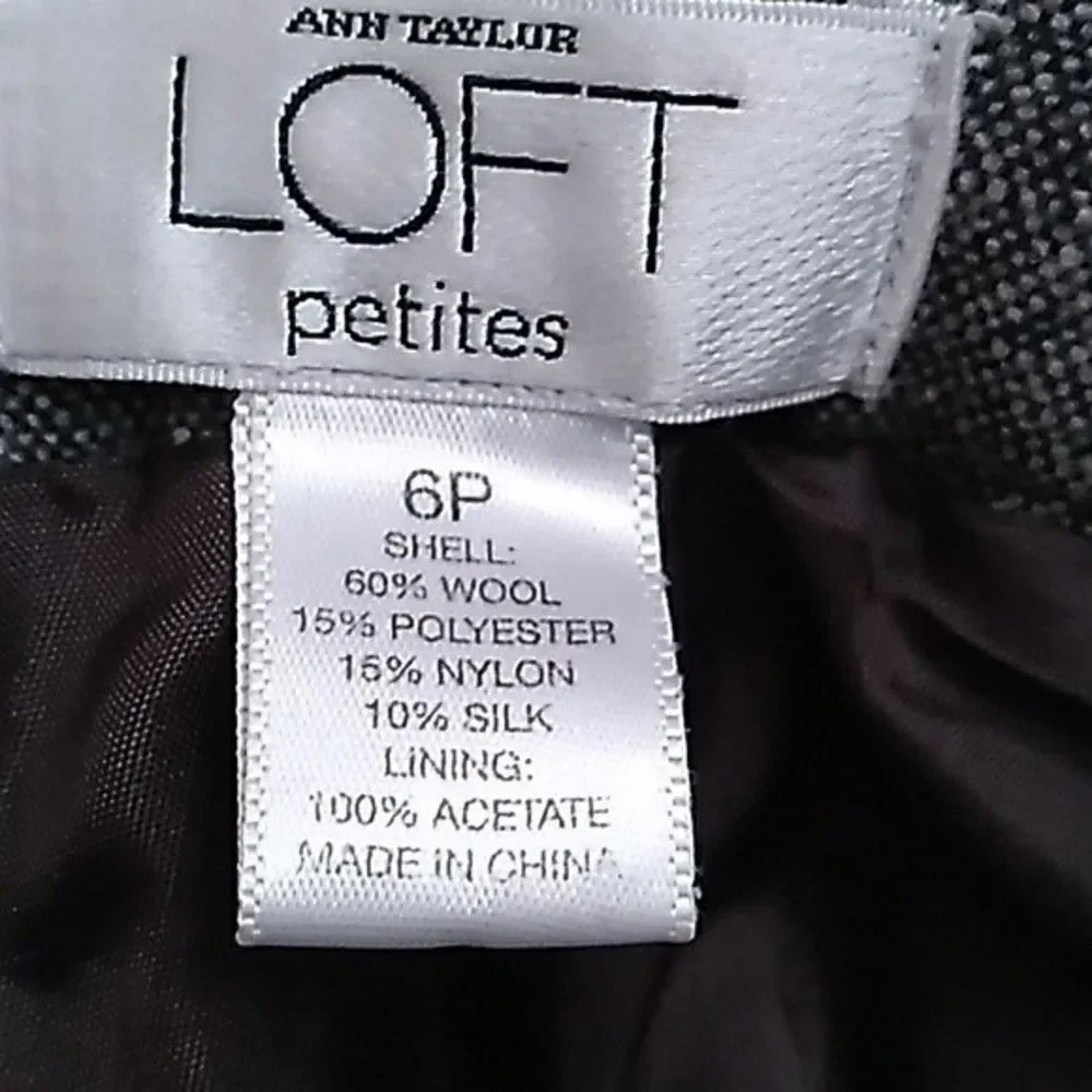 LOFT WOOL PANTS TROUSER WOOL BLEND STRAIGHT LEG SIZE 6 P WOMENS 6 PETITE - Picture 4 of 7